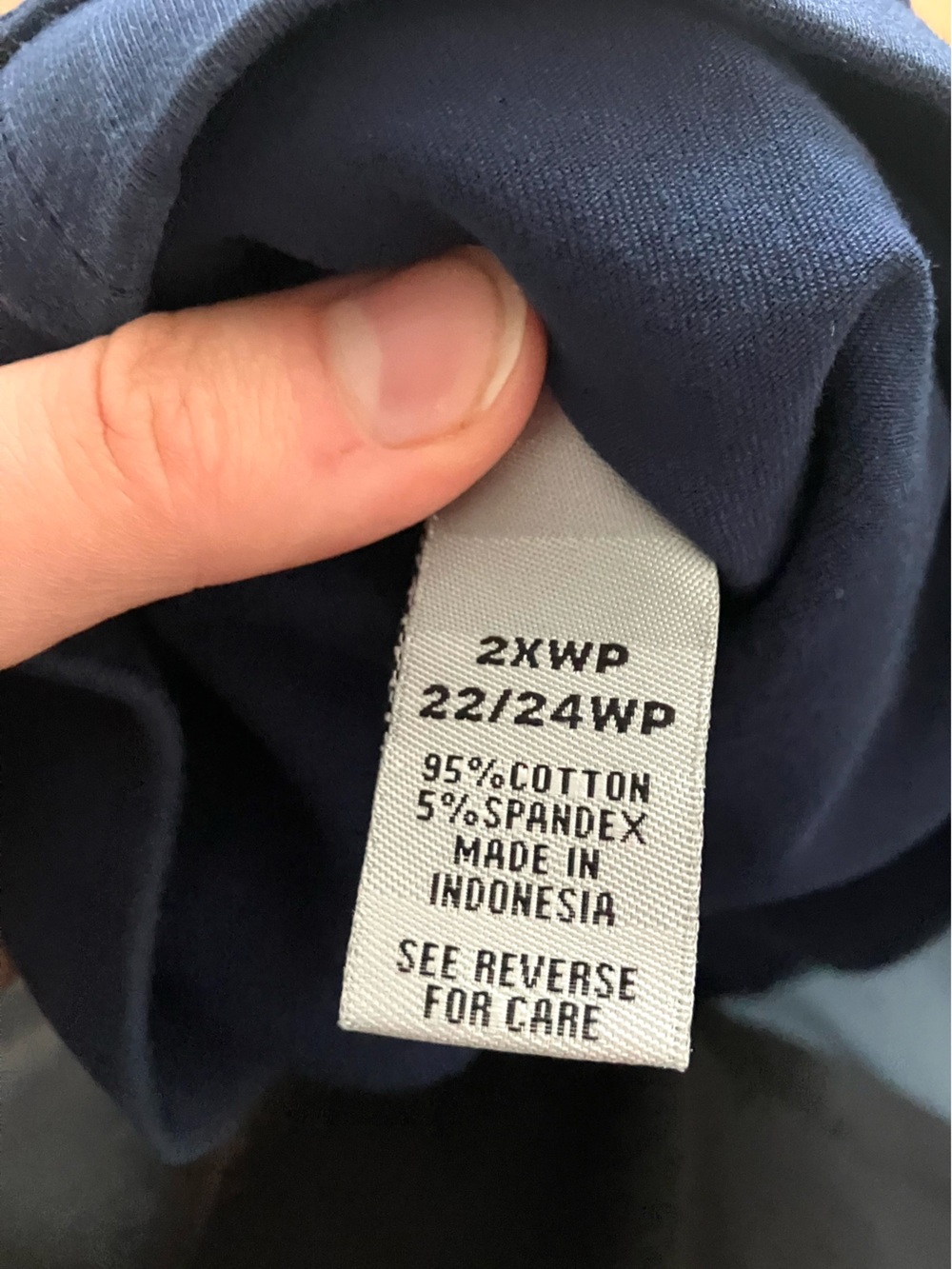 Catherine’s Navy Blue Cotton elastic waist breathable pants 2x Petite - Picture 7 of 7